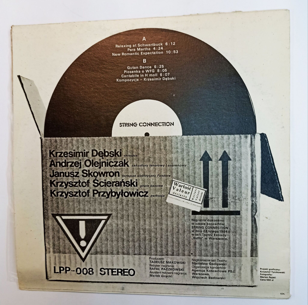 Винтажная виниловая пластинка LP String Connection Live (Jazz) (Польша 1984)