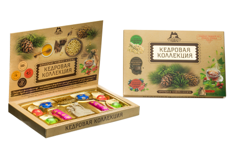 "Кедровая коллекция" шоколадные конфеты Ассорти / коробка / 120 гр / ТМ Территория Тайги