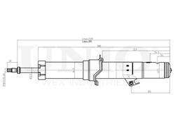 Амортизатор газовый передней подвески левый UNIO SAB-10012