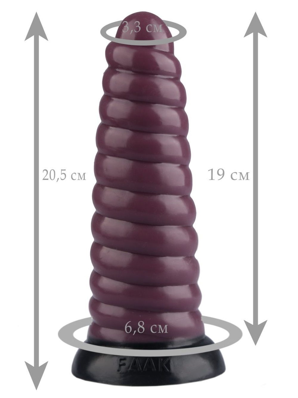 Коричневый рельефная анальная втулка - 20,5 см. (Цвет: коричневый)