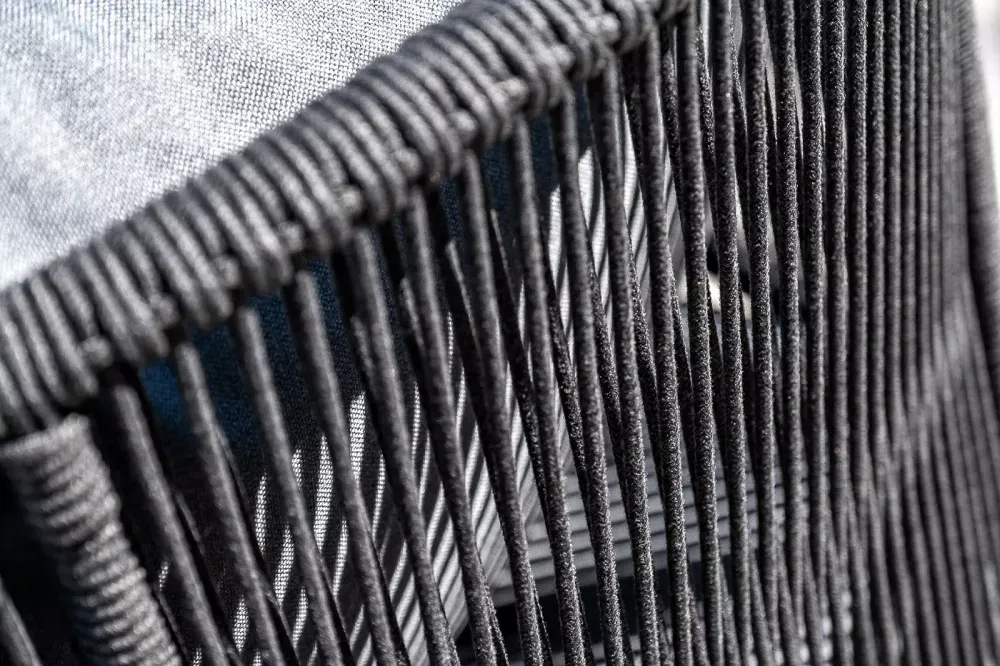 "Милан" лаунж-зона 4-местная плетеная из роупа (веревки), каркас алюминиевый темно-серый, роуп темно-серый