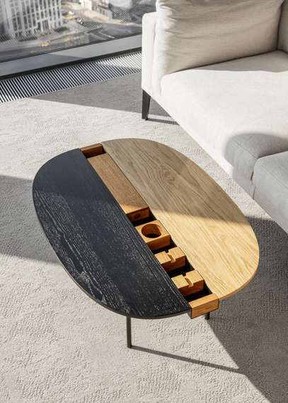 Журнальный столик Between L, 105х64х37 см, черный ясень