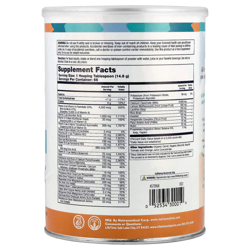 All One, Nutritech, Original Formula, мультивитаминный и минеральный порошок, без добавок, 1000 г (2,2 фунта)