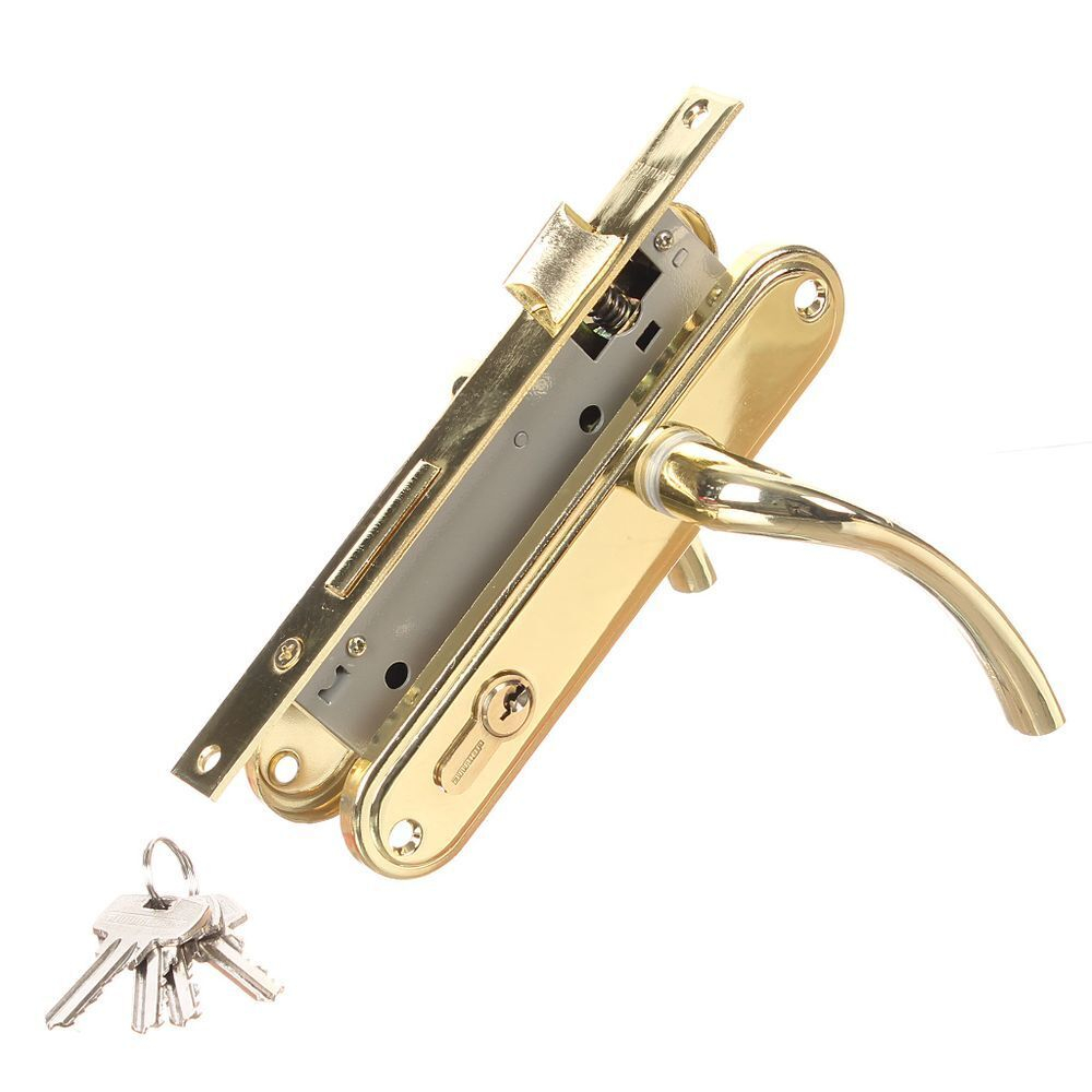 Замок врезной Аллюр, 132/1 GP, ручка в комплект, цилиндровый, латунь