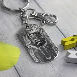 Брелок с гравировкой фото собаки на заказ