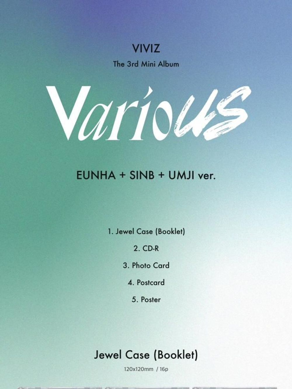 Альбом VIVIZ - VarioUS 3rd Mini Album Jewel Case 3 Version SET