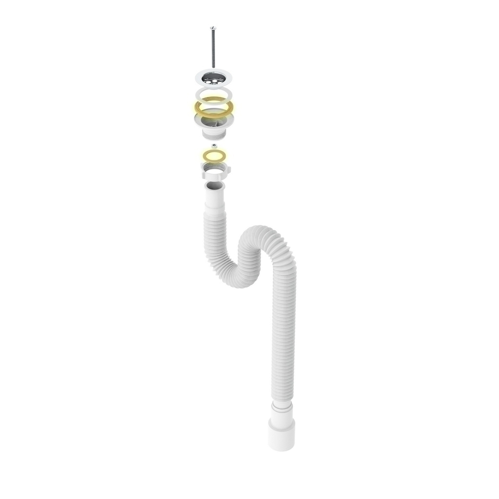 Гофросифон 1 1/4"*40/50 удлиненный F213-АК САНДЕСАНТ (1200мм)