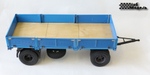 Trailer 2-axle flatbed in scale 1/14