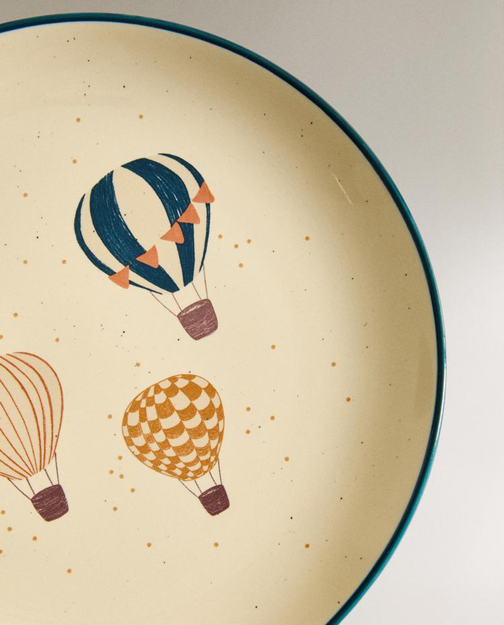 ZARA HOME ДЕТСКАЯ ТАРЕЛКА ИЗ КЕРАМИКИ «ВОЗДУШНЫЕ ШАРЫ», РАЗНОЦВЕТНЫЙ