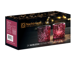 NOBLESSE - Набор подсвечников 2 шт. малиновый H=66мм, D=71мм