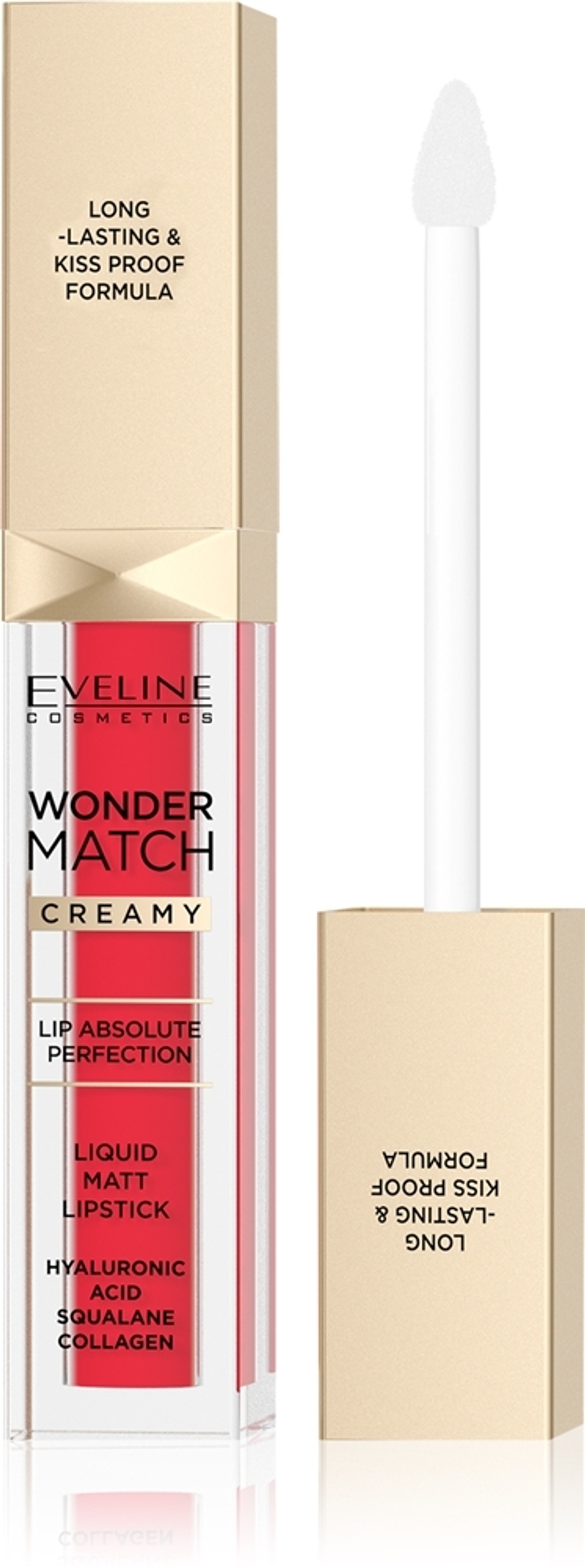 Eveline Cosmetics Wonder Match - Долговечная матовая жидкая помада с гиалуроновой кислотой, 6,8 ml