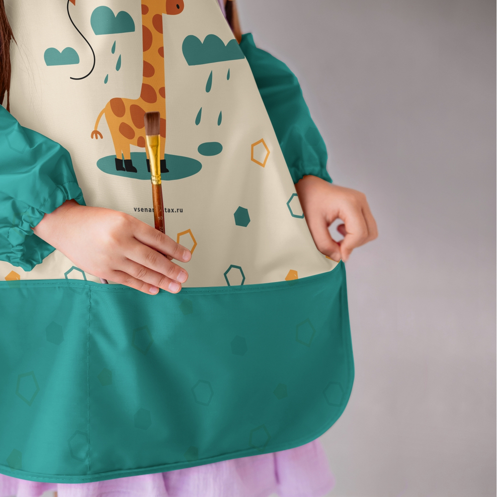 Фартук для творчества на завязках. Жираф