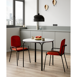 Столик кофейный Ror, Ø50 см, черный/серый