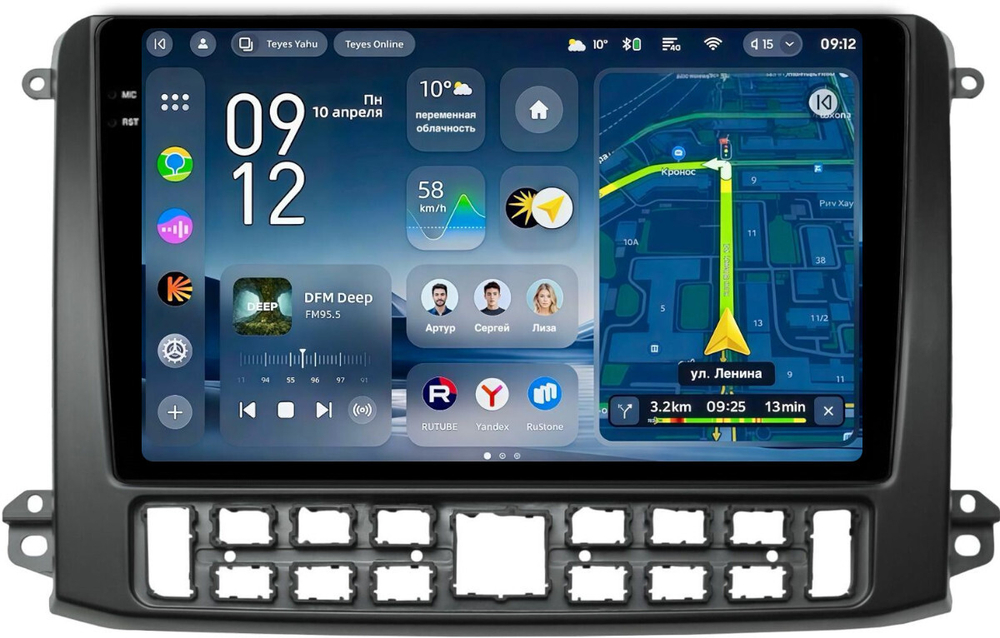 Магнитола для ГАЗ Газель НН 2019+, Соболь НН 2022+ (рамка черная) - Teyes CC4-PRO монитор 10.36" 2K QLED на Android 13, Snapdragon 778G, AI, CarPlay, DSP, 4G SIM-слот