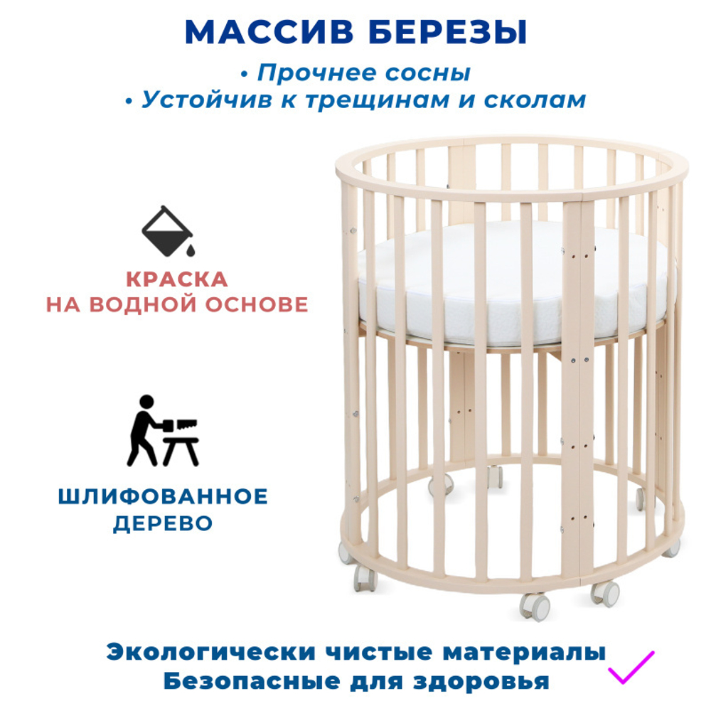 Кроватка МИШКА 7 в 1 МАЯТНИК