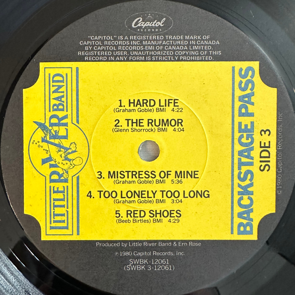 Little River Band ‎– Backstage Pass 2LP (Канада 1980г.)