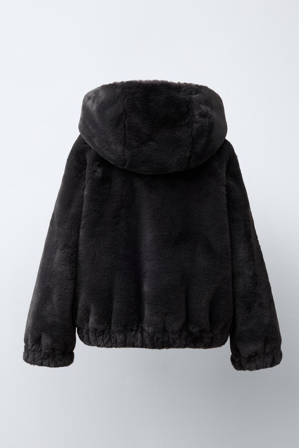 ZARA КУРТКА С КАПЮШОНОМ И ОТДЕЛКОЙ ПОД МЕХ, АНТРАЦИТОВО-СЕРЫЙ