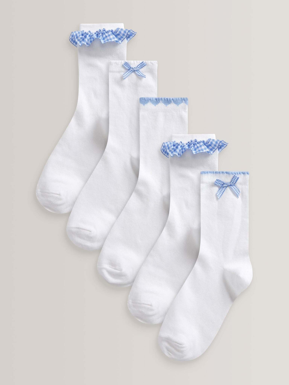 Носки хлопковые школьные для девочки Next A45-548, 5 шт, Белый