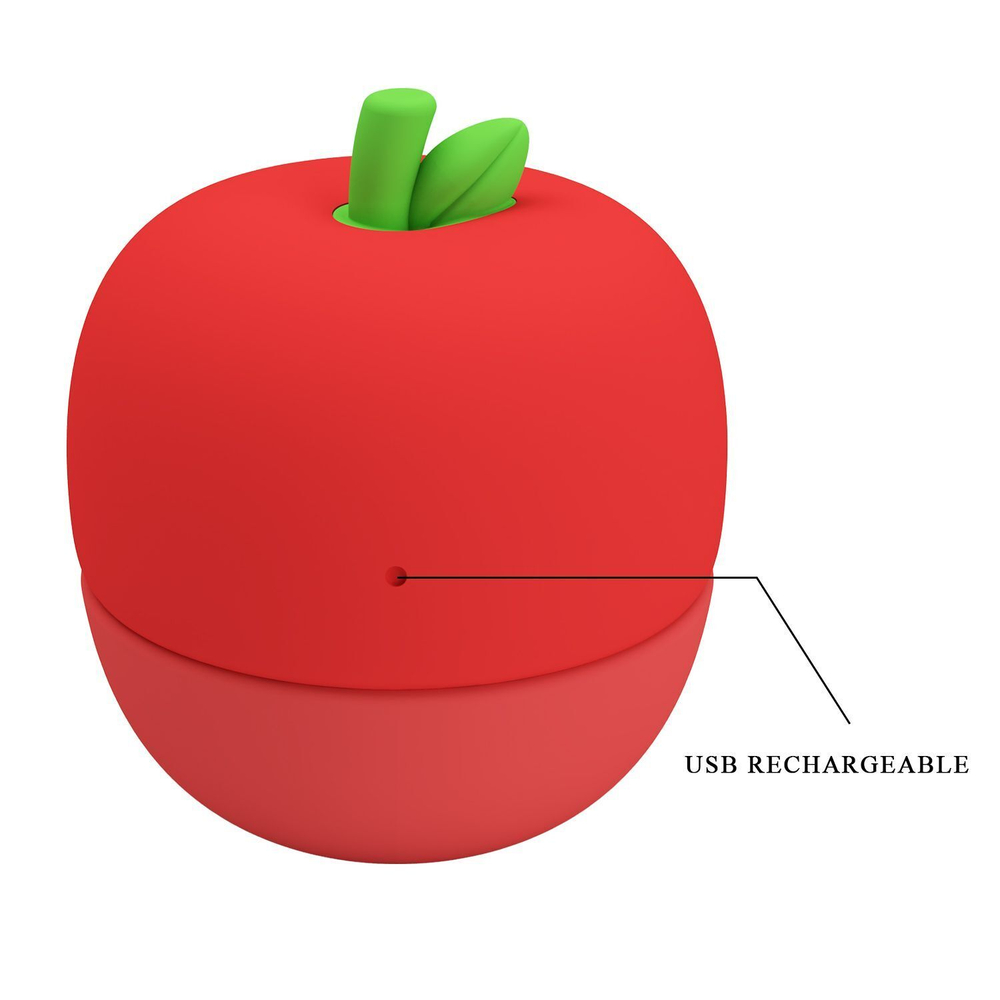 Красный клиторальный стимулятор в форме яблочка Apple Secret (Цвет: красный)