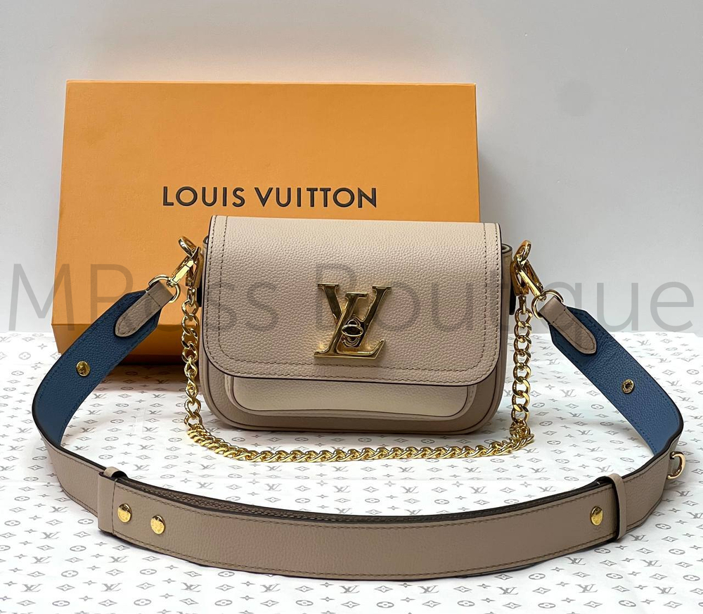 Сумка Lockme Tender Louis Vuitton (Луи Виттон) премиум класса серого цвета
