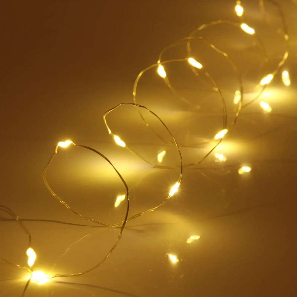 Гирлянда для дома НИТЬ «Роса» 20 м 200 ламп LED, 8 реж,IP-20, Теплый белый