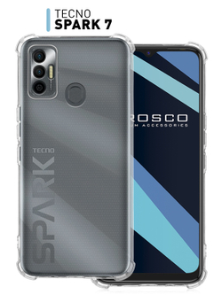 Чехол ROSCO для Tecno Spark 7 оптом (арт. TCN-S7-HARD-TPU-TRANSPARENT)