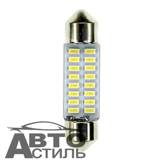 Светодиод 12V T11x36  16SMD 3014 белый (салон)