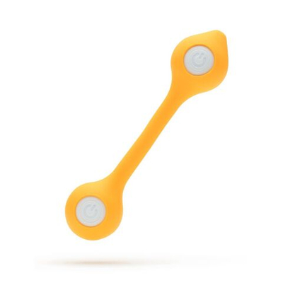 Жёлтый двусторонний вибратор VI-BO TWIN BALL (Цвет: желтый)