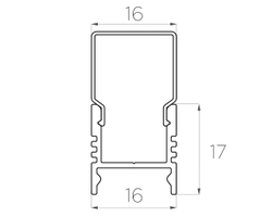 Профиль накладной алюминиевый LC-LPS-1716-2 Anod