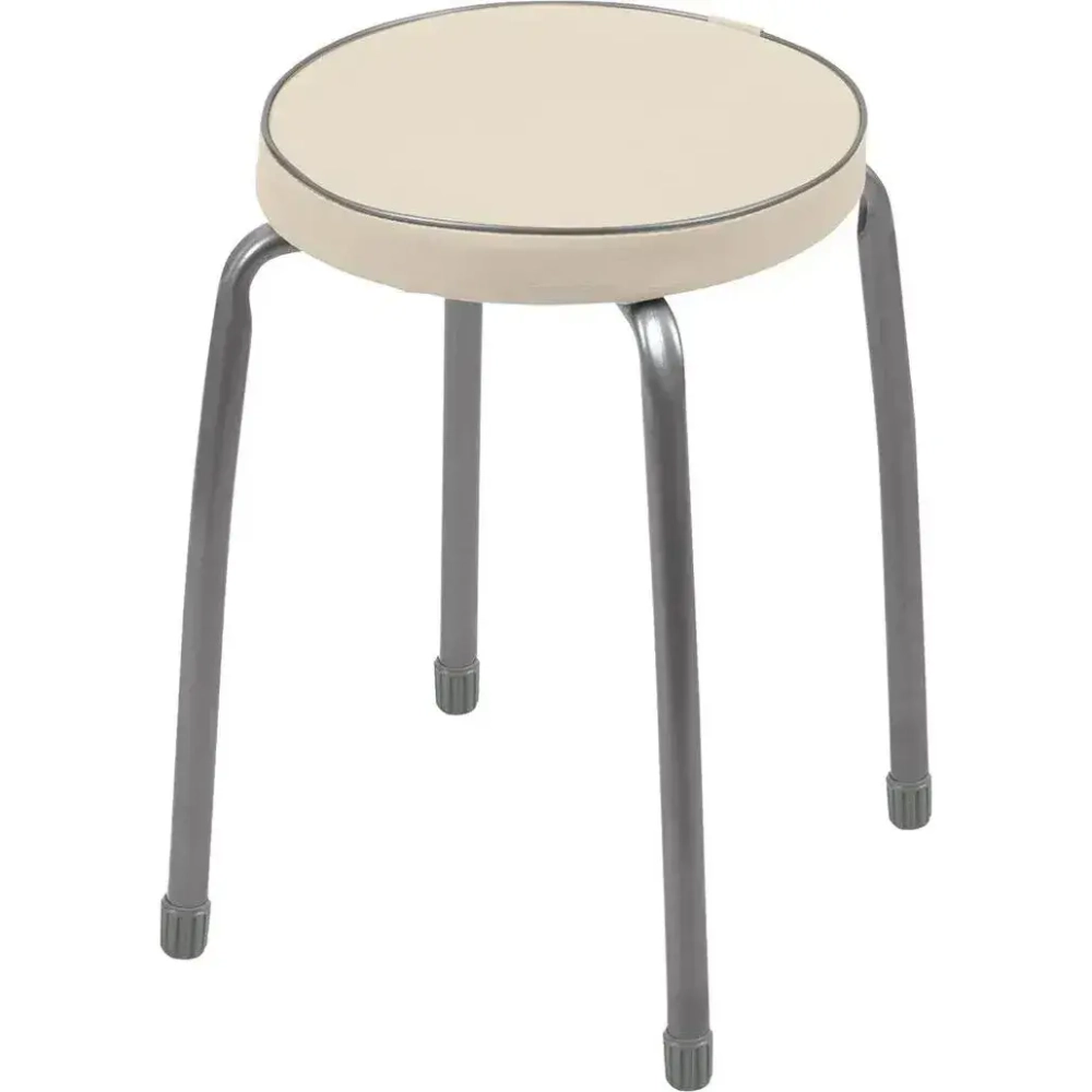 Табурет 'Фабрик 2' на 4-х опорах (круглое сидение 320*320) слоновая кость