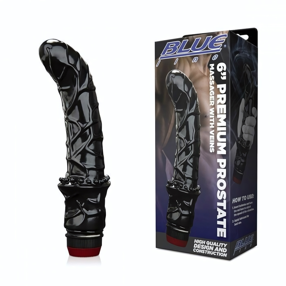 Черный вибромассажер простаты 6 Premium Prostate Massager (Цвет: черный)