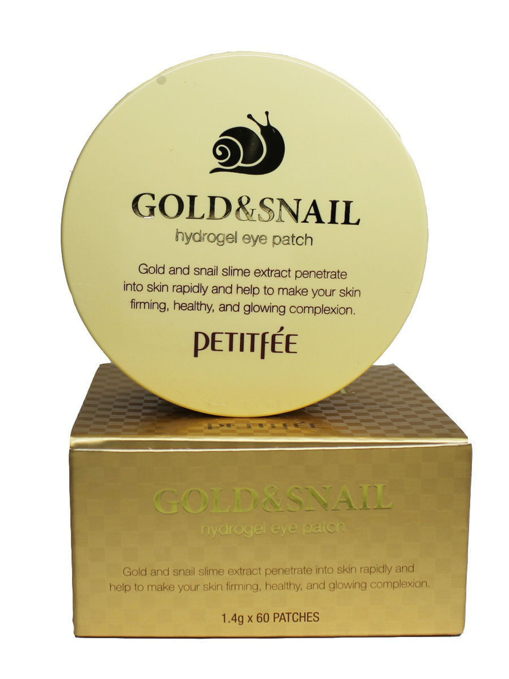 Патчи для глаз Petitfee Gold & Snail с муцином улитки гидрогелевые 60 шт