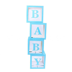 Декоративные коробки для шариков с воздухом с надписью Baby голубые