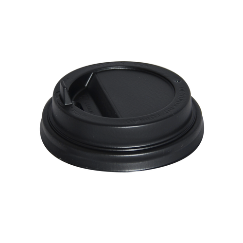 Крышка для стакана 250 мл с питейником черная 100 шт 20/2000 К