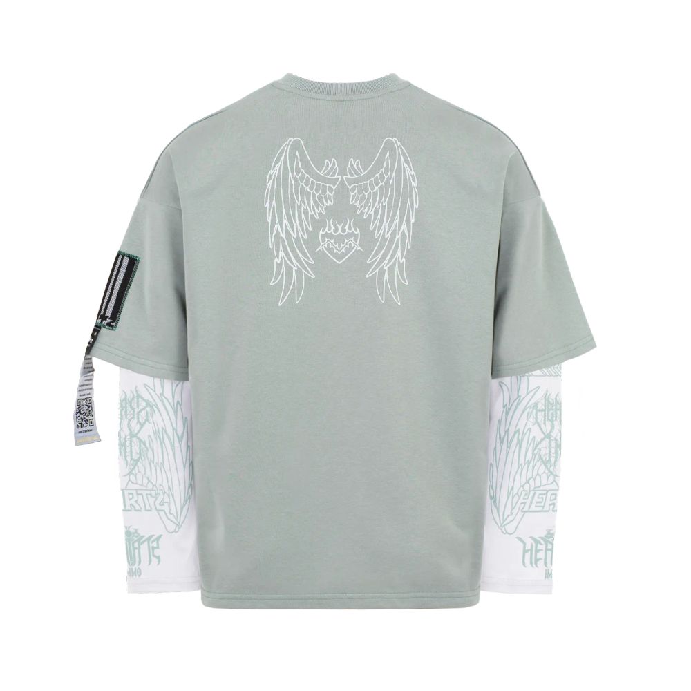 Лонгслив Heartz Courage & Fortitude Layered Kimono Light-Green