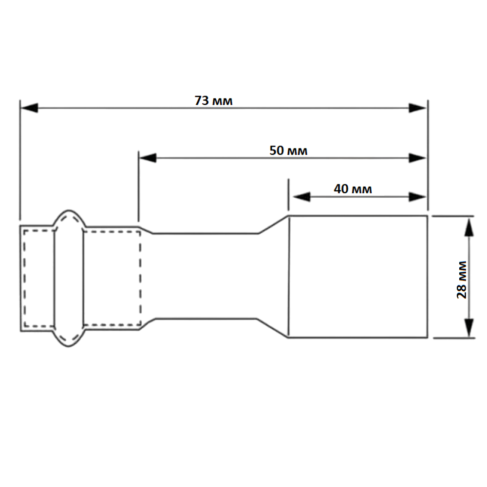 Редукционная вставка 22-28, WAAG Heavy Inox, пресс-труба, сталь нержавеющая