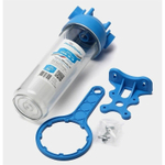 Фильтр для воды АКВАБРАЙТ магистральный, 3/4", прозрачный корпус, Slim Line 10, в комплекте кронштейн и ключ (АБФ-10-34)