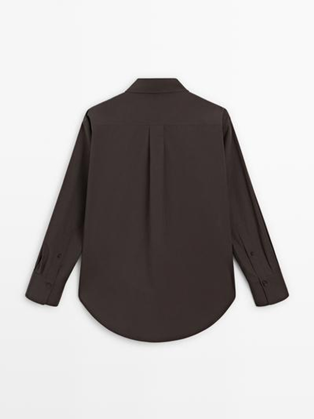 Massimo Dutti Рубашка из 100% хлопкового поплина, коричневый