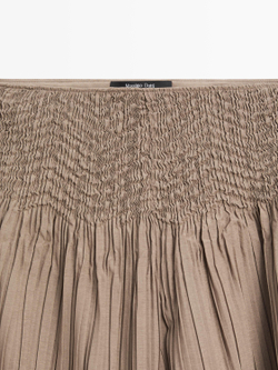 Massimo Dutti Складчатые брюки-саруэль, оливковый