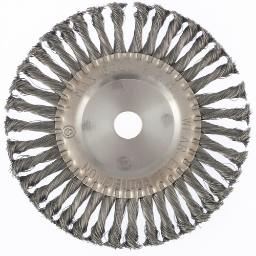 Щетка для УШМ 200 мм, посадка 22.2 мм, плоская, крученая проволока 0.5 мм Matrix