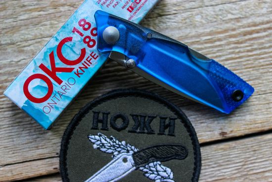 Складной нож Ontario 8798SB Wraith Ice Series Glacier c клинком из стали 1.4116 Krupp (X50CrMoV15) рукоять ABS-пластик