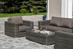 "Боно" лаунж-зона из искусственного ротанга, цвет графит