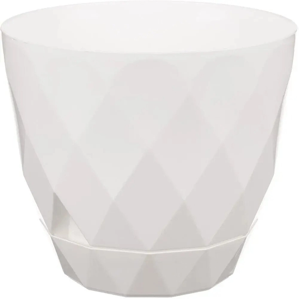 Горшок для цветов Laurel D145 мм, 1.3 л с поддоном (белый)