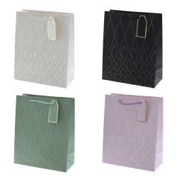 GAEM Пакет подарочный M (бумага 210г/м2, блок 12шт), L26 W12 H32 см, 4в.