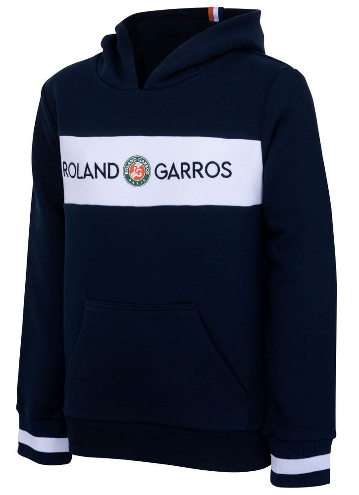 Кофта для мальчика теннисная Roland Garros Sweat Capuche Colour Block - marine