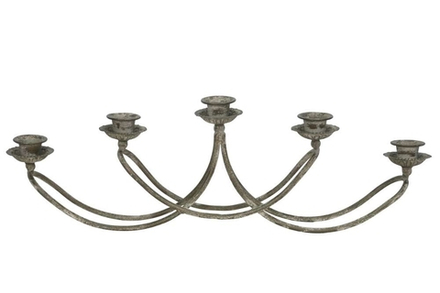 Подсвечник на 5 свечей "Антик грин" 64x8xH19,5см