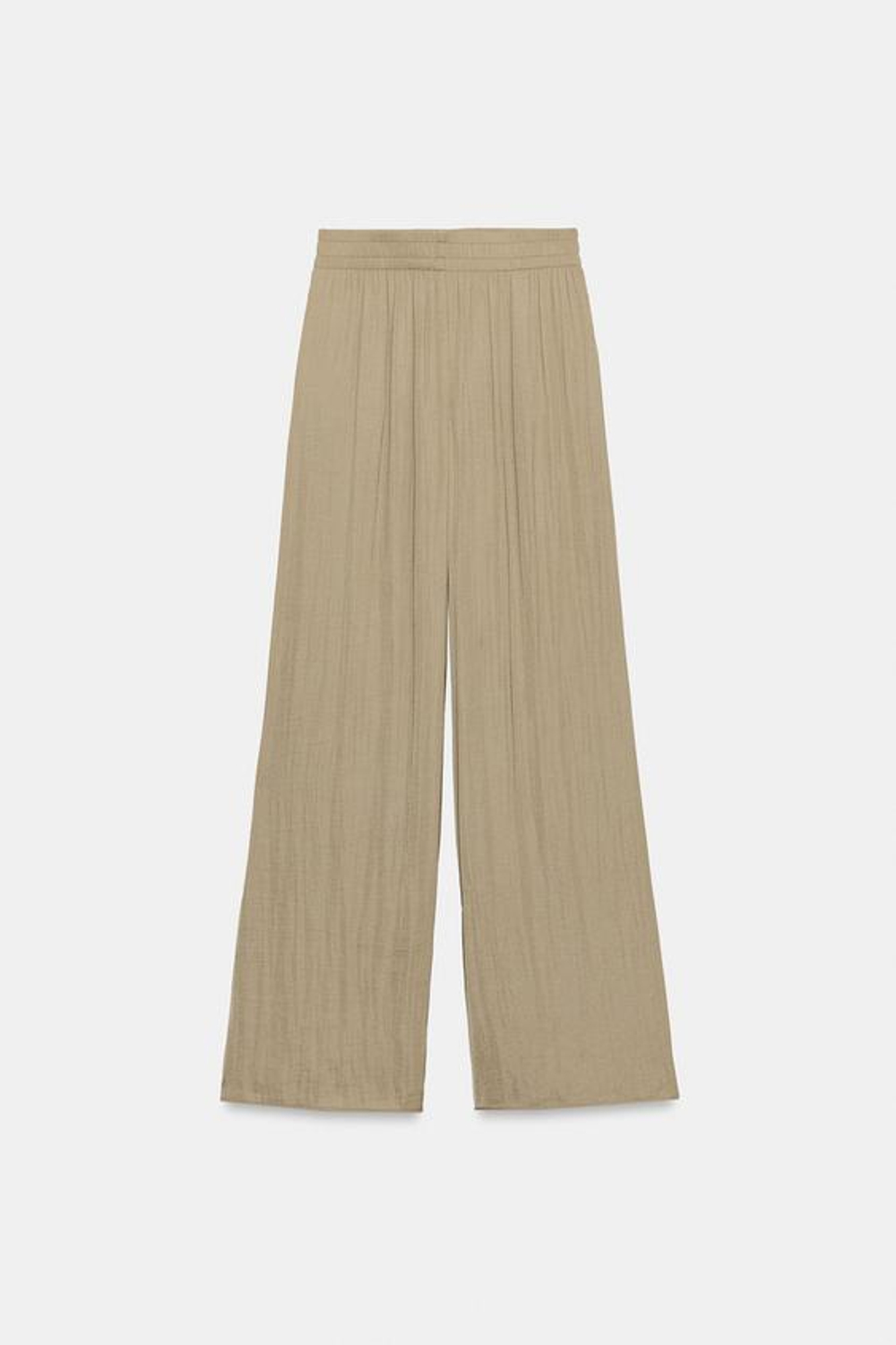ZARA ШИРОКИЕ СТРУЯЩИЕСЯ БРЮКИ, СЕРО-КОРИЧНЕВЫЙ