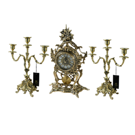 Bello De Bronze Каминные часы с маятником с канделябрами "Лето", "золото"