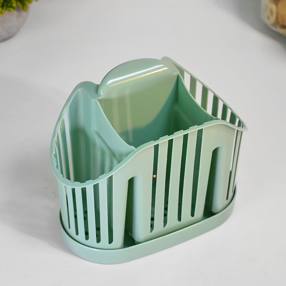 Сушилка для столовых приборов 3-х секционная, цвет фисташковый