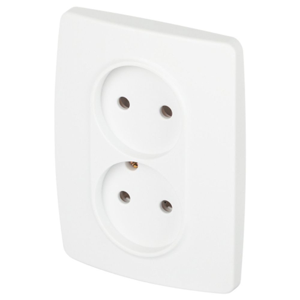 Розетка ЭРА Серия 12 12-2107-01М двойная 2X2P 16А-250В белый матовый
